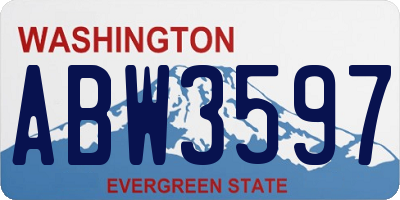WA license plate ABW3597
