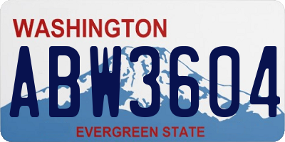 WA license plate ABW3604