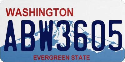 WA license plate ABW3605