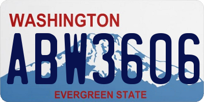 WA license plate ABW3606