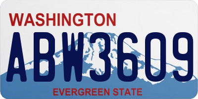 WA license plate ABW3609