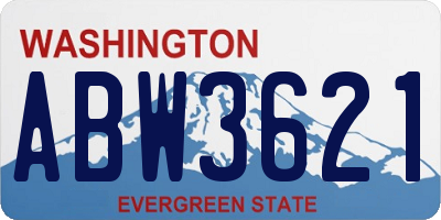 WA license plate ABW3621