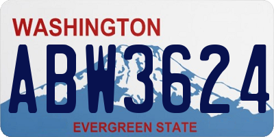 WA license plate ABW3624