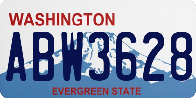 WA license plate ABW3628