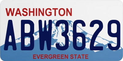 WA license plate ABW3629