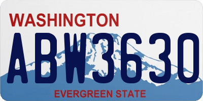 WA license plate ABW3630