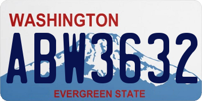 WA license plate ABW3632