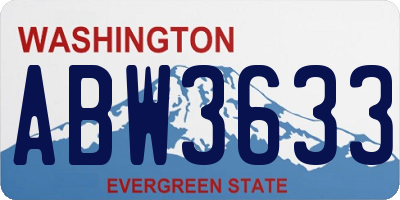 WA license plate ABW3633