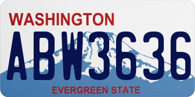 WA license plate ABW3636
