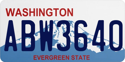 WA license plate ABW3640