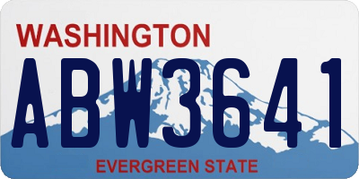 WA license plate ABW3641