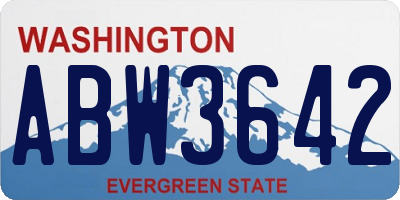 WA license plate ABW3642