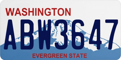 WA license plate ABW3647