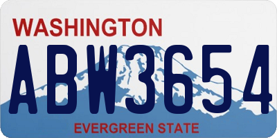 WA license plate ABW3654