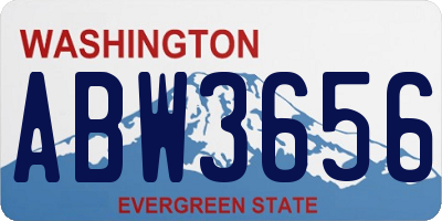 WA license plate ABW3656