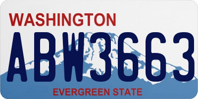 WA license plate ABW3663