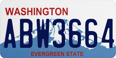 WA license plate ABW3664