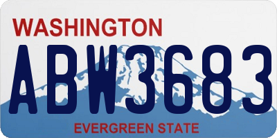WA license plate ABW3683