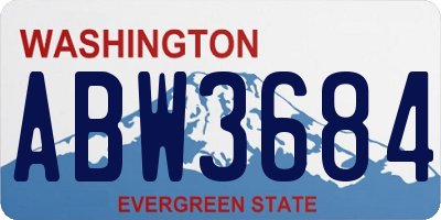WA license plate ABW3684