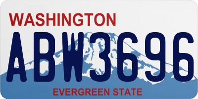 WA license plate ABW3696