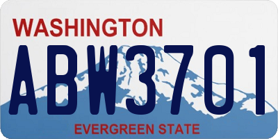 WA license plate ABW3701