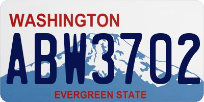 WA license plate ABW3702