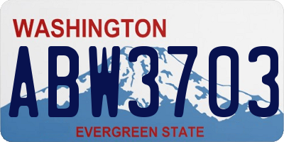 WA license plate ABW3703
