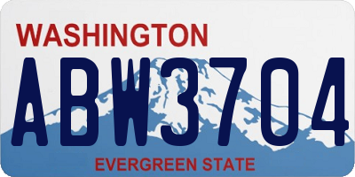 WA license plate ABW3704