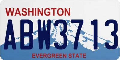 WA license plate ABW3713