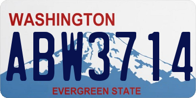 WA license plate ABW3714
