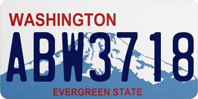 WA license plate ABW3718