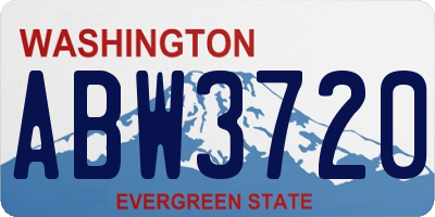 WA license plate ABW3720