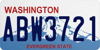 WA license plate ABW3721