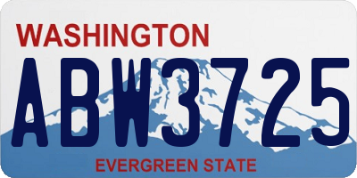 WA license plate ABW3725