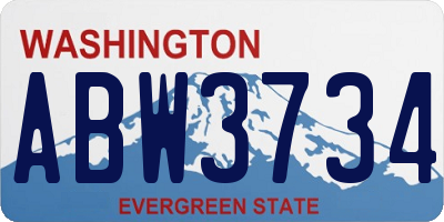 WA license plate ABW3734