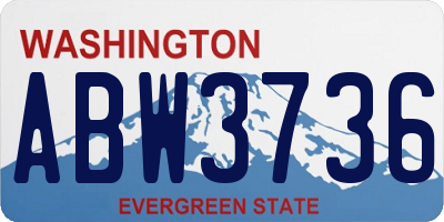WA license plate ABW3736