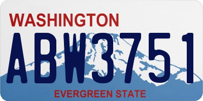WA license plate ABW3751
