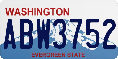 WA license plate ABW3752