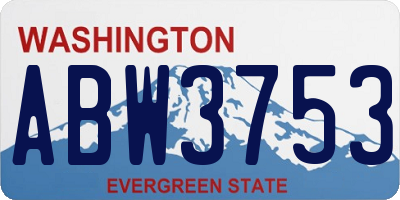 WA license plate ABW3753