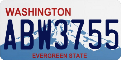 WA license plate ABW3755