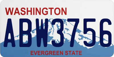 WA license plate ABW3756