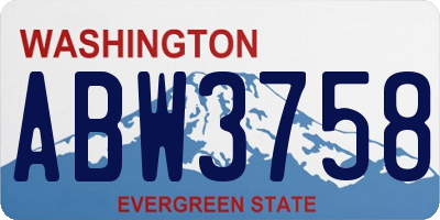 WA license plate ABW3758