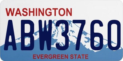 WA license plate ABW3760