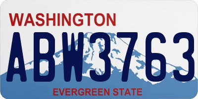 WA license plate ABW3763