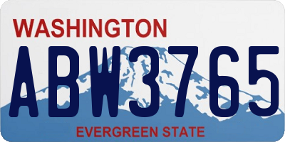 WA license plate ABW3765