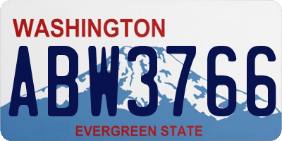 WA license plate ABW3766