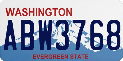 WA license plate ABW3768
