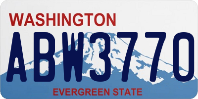 WA license plate ABW3770