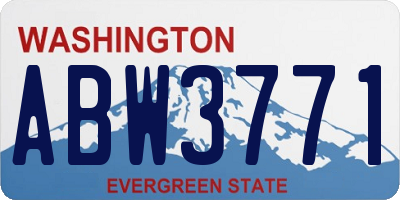 WA license plate ABW3771