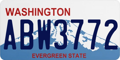 WA license plate ABW3772